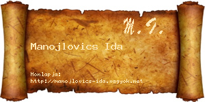 Manojlovics Ida névjegykártya